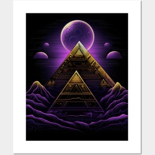 Golden Pyramids Under Purple Moons Posters and Art